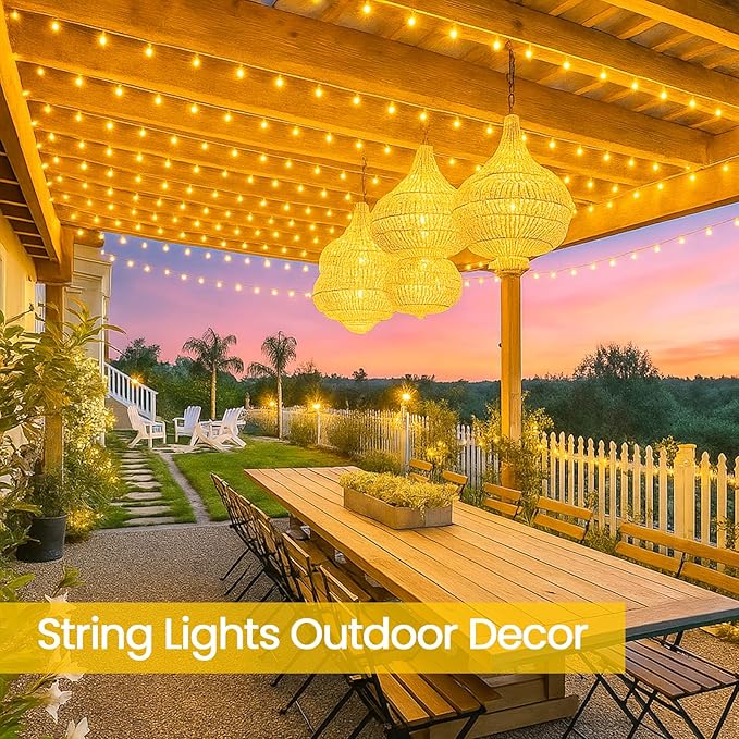 4 Pack 180FT Solar String Lights for Outside, Super Bright 320 LED Solar Christmas Light Outdoor Waterproof with 8 Modes, Green Wire Solar Twinkle Fairy Lights for Xmas Tree Party Yard (Warm White)