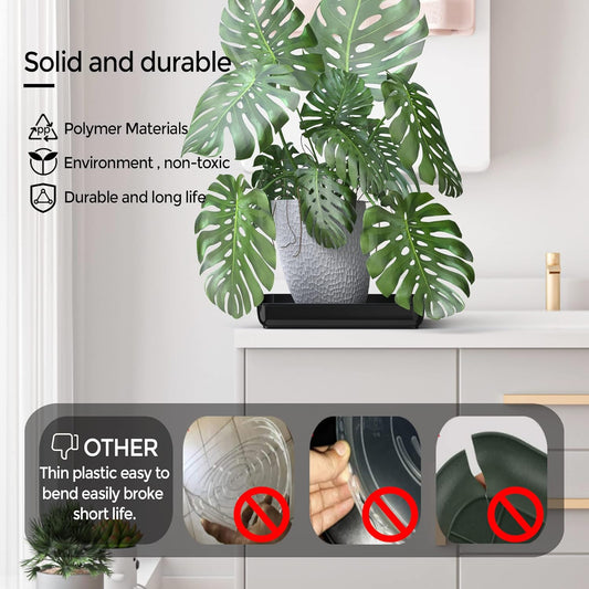 WAYNHUI Square Plant Saucer 6/8/10/12/14/16/18/20inches Square Plastic Basin Tray Large/Small Water Receiving Tray