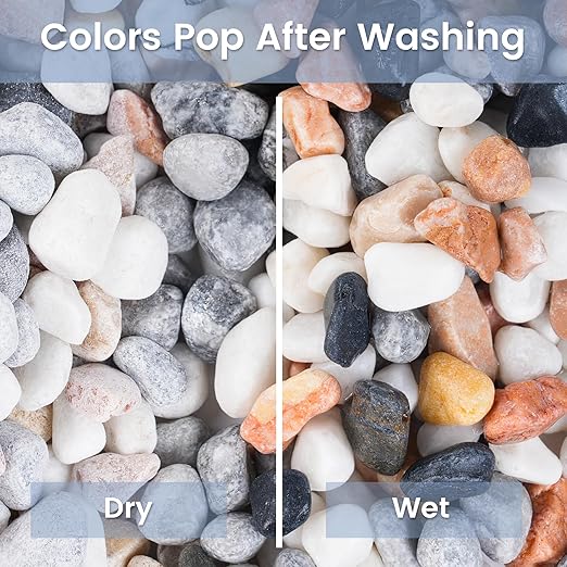 SIDONG 5 LB Natural Mixed Color Gravel Pebbles, 2/5 Inch Small Pea Gravel Stones, Decorative River Rocks for Succulents, Aquariums, Vases, Indoor Plants, Garden Landscaping, DIY