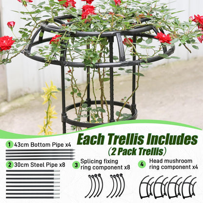 Garden Trellis for Climbing Plants Outdoor,41.3 Inch Mushroom Top Trellis for Climbing Plants, Rustproof Metal Plant Flower Trellises for Vine Rose Flower Tomato Support Outdoor Indoor,1 Pack