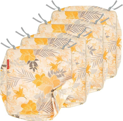 Porch Shield Patio Chair Seat Cushion Covers Set 4, Outdoor Waterproof Fade Resistant Cushion Slipcovers, Replacement Covers Only, 19 x 19 x 4 Inch