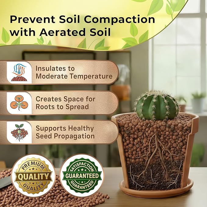 Professional Clay Pebbles | Expanded for Seedlings, Root Cuttings, Hydroponics, Plants | Lightweight Soil Additive | Large 2.2 Quarts | Made in USA