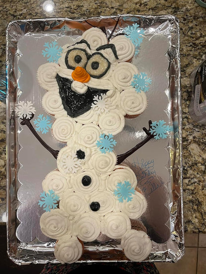 50pcs Edible Snowflakes for Cake Decorating Cupcake Toppers for Christmas Winter frozen Theme Birthday Party Decorations (White & Blue)