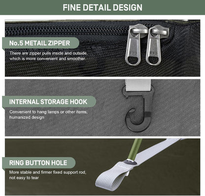 ETROL Camping Hammock with Mosquito Net,3 in 1 Function Parachute Portable Hammock,Double & Single Hammocks Tent for Travel Outdoor Indoor Hiking Patio - with Tree Straps,Carabiners,Aluminium Poles