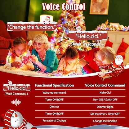 Voice Control 88ft 240LED Smart Christmas String Lights Outdoor/Indoor | String Lights Plug in with Remote, 12Modes, 7Voice Commands & Timers, Christmas Twinkle Light for Xmas Tree Decor (Multicolor)