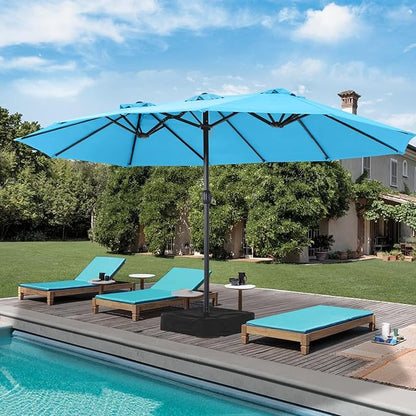 MASTERCANOPY Patio Outdoor Umbrella,15FT Double Sided Large Umbrella with Base