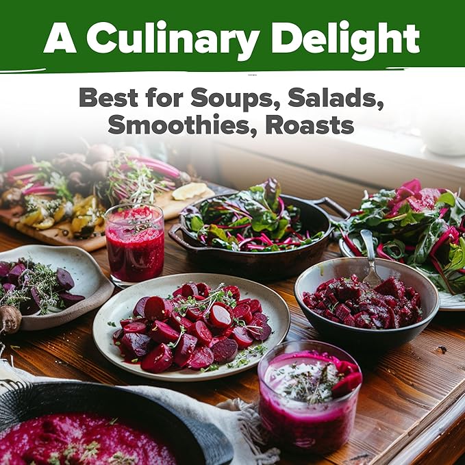 HOME GROWN 𝗨𝗦𝗔 𝗣𝗥𝗘𝗠𝗜𝗨𝗠 Detroit Dark Red Beet Seeds Pack - 500 Heirloom 𝗡𝗢𝗡-𝗚𝗠𝗢 Vegetable Seeds for Planting - Red Beet for Home Garden – High Germination(Beta vulgaris)