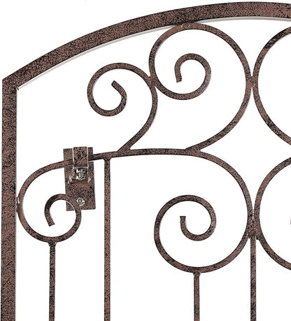 H Potter Garden Trellis for Climbing Plants Vertical Wrought Iron Panels Scroll Metal Wall Trellises Large Tall Arched Home Garden Outdoor 8 Foot Decorative Fence Privacy Screen Outdoors