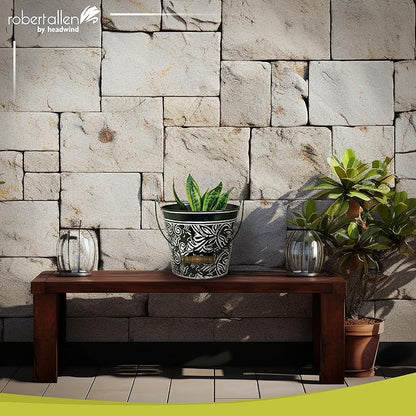 Headwind Vintage Collection - Floral Charcoal Planter with Handles – 8 Inch Medium Flower Pots Decorative Plant Indoor – Plant Pots Indoor with Drainage by Robert Allen