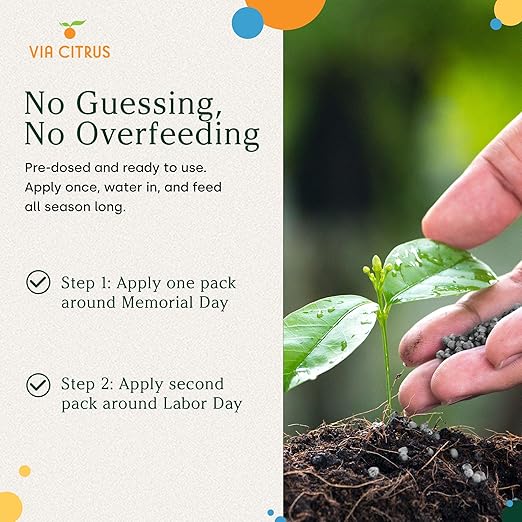 18-6-8 Slow Release Fertilizer for Indoor Plants - Citrus Plant Care, Granules Slow Release Fertilizer for Outdoor Plants, Flowers Plant, Houseplants, Garden Fertilizers by Via Citrus, 2 Pack