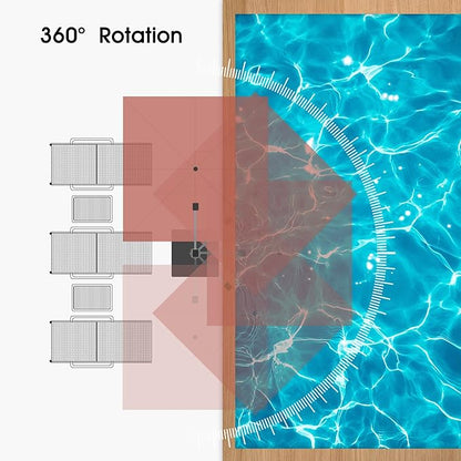 PURPLE LEAF 10 FT Cantilever Patio Umbrellas with Base Included, Large Square Offset Umbrella with 360° Rotation, Outdoor Aluminum Pool Umbrella for Pool Lawn Garden, Brick Red