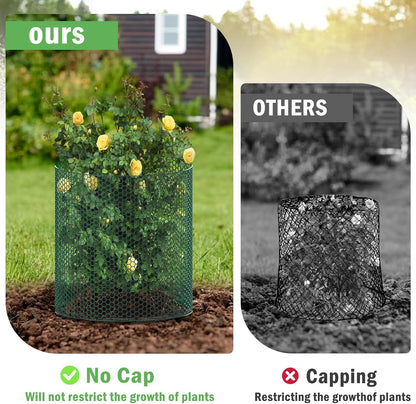 39.4Ft x 16In Plant Protectors from Animals, Plant Cages for Outdoor Plants, Free-Cut Metal Mesh Plant Covers Guards Fence Chicken Wire Cloche with Ground Stakes & Ties to Keeping Bunny Animals Out