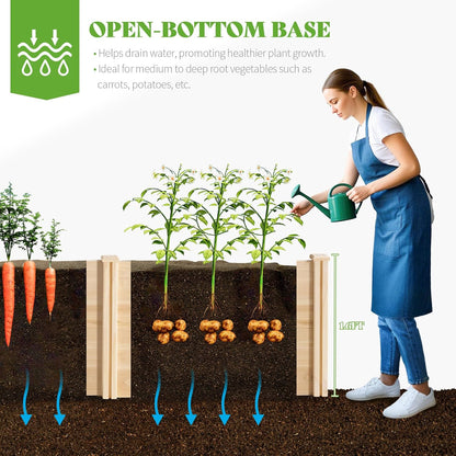 PaPaJet Wooden Raised Garden Bed for Outdoor, Deep Large Planter Box for Gardening, Vegetables, Flowers, Herbs（7.5× 6.0× 1.6FT）