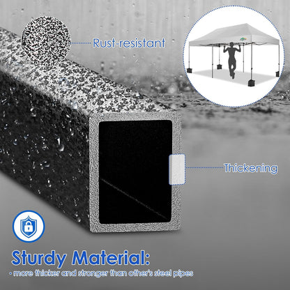 COBIZI 10x20 Heavy Duty Pop up Canopy Tent Easy Up Commercial Outdoor Canopy Wedding Party Tents for Parties All Season Wind & Waterproof Gazebo with Roller Bag,White(Frame Thickened)