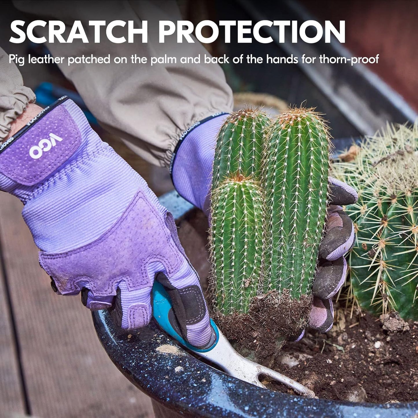 Vgo... Gardening Gloves Ladies,Safety Work Gloves,Touchscreen(Size S,Purple,SL7471)