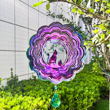 Wind Spinner, Hanging Wind Sculptures,Wind Spinners for Yard and Garden Decor,Yard Decorations Outdoor,Hanging Art Ornaments for Garden Yard Balcony Decor (Cat)