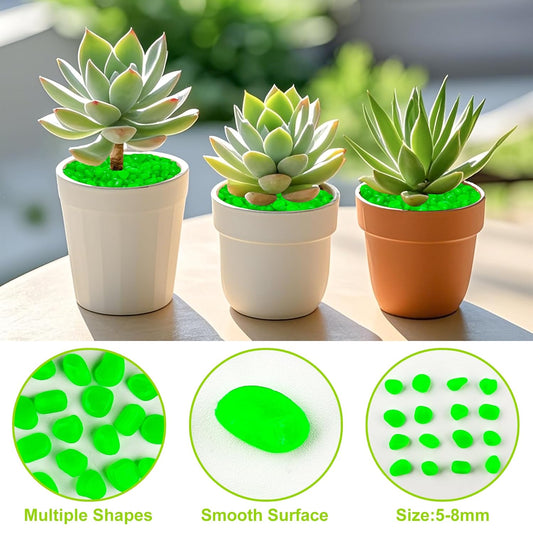 1000pc Glow in The Dark Aquarium Rocks Glow Rocks Outdoor Garden Glow in The Dark Stones Glowing Garden Pebbles Luminous Rocks Outdoor Decoration Stones for Lawn Patio Walkway,Green