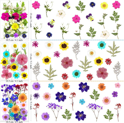 192Pcs Dried Pressed Flowers for Resin, Assorted Real Natural Bulk Dry Floral Leaves for DIY Art Crafts, Epoxy Molds, Jewelry, Soap, Candle Making, Nails Decors