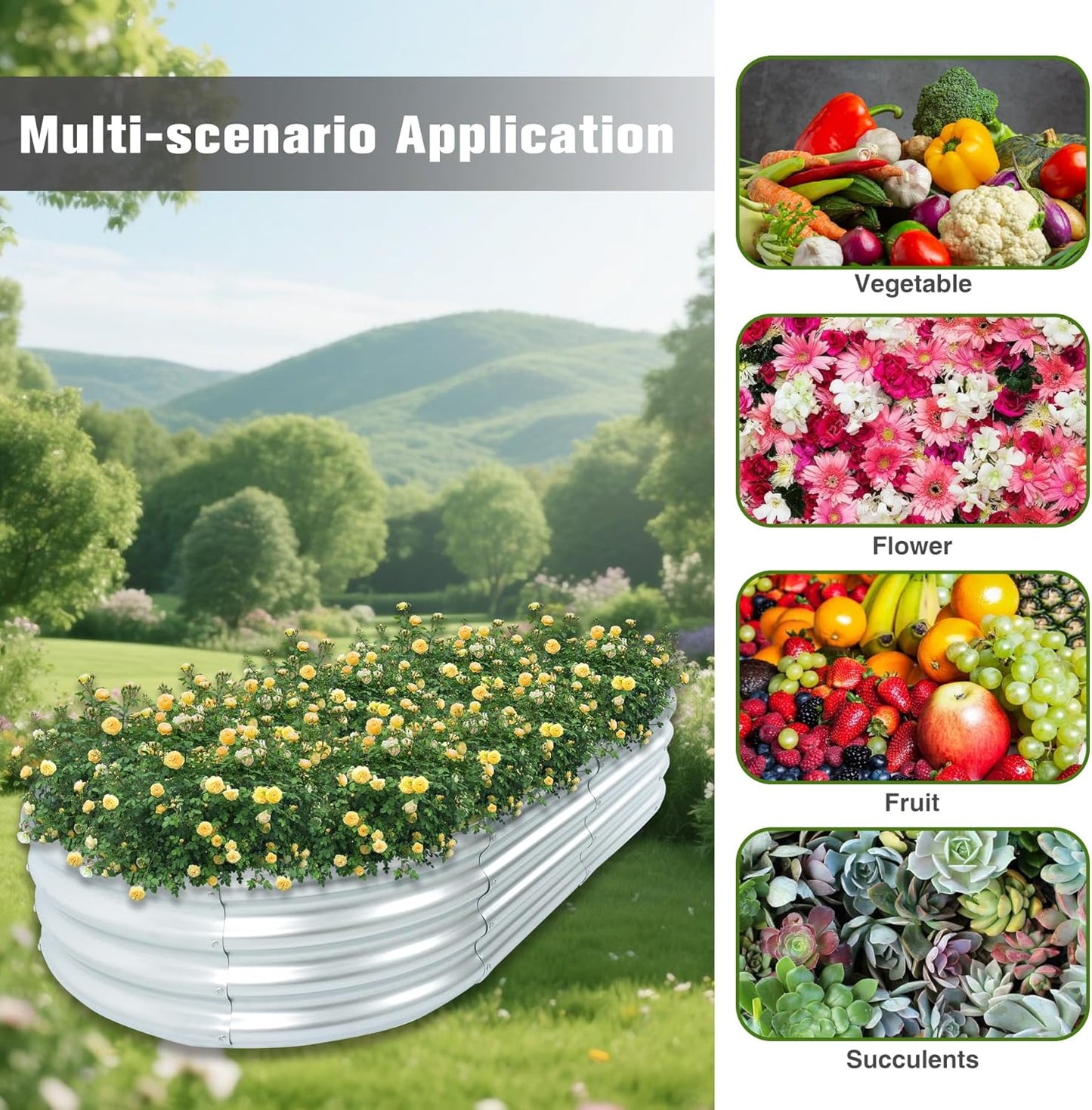 2Pack 6x3x1FT Galvanized Planter Raised Garden Boxes Outdoor Large Metal Gardens Beds for Vegetables Flowers Herbs Succulents