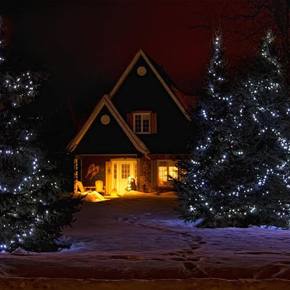 2Pack-Solar String Lights, 78Ft 200 LED Solar Lights Outdoor with 8 Modes ，Solar String Lights Outdoor Waterproof for Yard, Fence,Balcony, Party,Christmas Tree Decorations (Cold White)