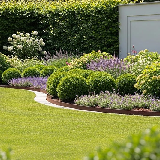 Worth Garden 33ft. Galvanized Steel Landscape Edging - 10-Pack 40" Metal Edging for Landscaping with 11 Stakes, Bronze Powder Coating Hammer-in Lawn Edging for Yard Pathway Divider