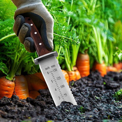 Namibagata Japanese Steel Straight Garden Knife use for Digging, Weeding knife & Planting Knife 12" Stainless Steel with Cutting Edge, Full-Tang walnut Wood Handle with Sheath