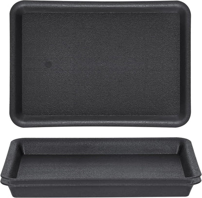 GREANER Plant Saucer Tray Rectangular, Heavy Sturdy Plastic Plant Drainage Trays, Plant Pot Drainage Tray for Indoor Outdoor, Plant Drip Trays for Pots, Seed Starter Growing Tray(13 x 9 inch, Black)