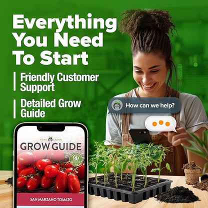 HOME GROWN San Marzano Tomato Seeds – 66 Heirloom, 𝗡𝗢𝗡-𝗚𝗠𝗢, 𝗨𝗦𝗔-𝗦𝗢𝗨𝗥𝗖𝗘𝗗 Seeds – High Germination Tomatoes for Indoor & Outdoor Growing – Classic Paste Variety for Gardeners & Home Use