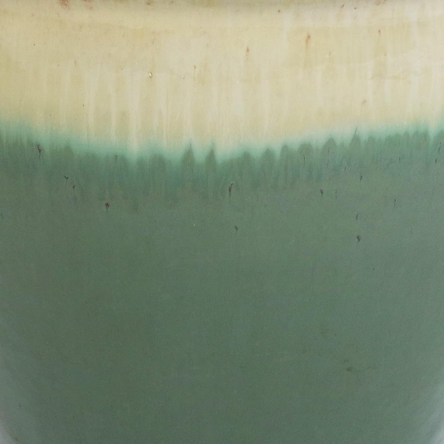 Sunnydaze Studio Large Ceramic Plant Pot - Round Outdoor Glazed Ceramic Planter Pot with Drainage - Seafoam - 14.5"