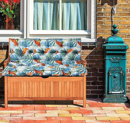 Swing Replacement Cushions with Backrest, 2 or 3 Seater Waterproof Non-Slip Overstuffed Swing Pad, Indoor/Outdoor Bench Cushion for Porch Chair Swings Garden Furniture (Summer, 40 * 55 in)