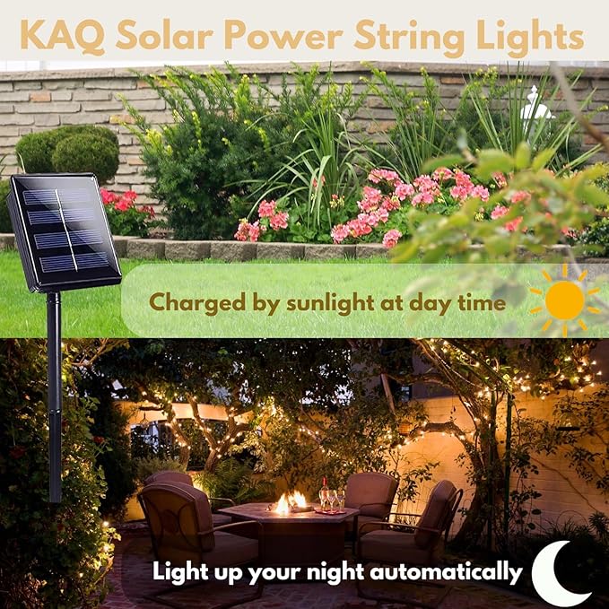 Upgrade 4Pack 400LED Solar String Lights for Outside, 132FT Solar Christmas String Lights Outdoor with 8 Modes, IP65 Waterproof Outdoor Twinkle Light, Garden Xmas Tree Christmas Decoration, Warm White