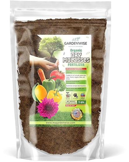 Organic Molasses for Plants - Horticultural Molasses - Ideal for Traditional & Hydroponic Gardening, for Indoor & Outdoor Plants (5 QUARTS)
