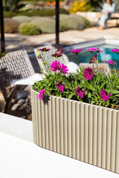 Veradek Demi Series Window Box Planter - Long Planter Box for Windowsill/Balcony | Durable Plastic-Stone Composite Material | Modern Décor for Flowers/Herbs