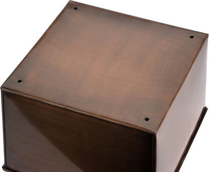 H Potter Tall Planter Indoor Outdoor Flower Container Antique Copper with Drip Tray