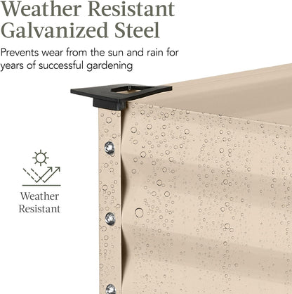 Best Choice Products 48x24x30in Galvanized Raised Garden Bed, Metal Elevated Planter Box, Vegetable Garden for Backyard, Patio, Balcony - Beige