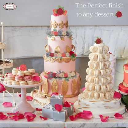 Confect Metallic Edible Rose Topper – Gold Roses for Cake, Cupcake & Doughnut Decoration – Pack of 12 Edible Floral Toppers- Vegan, Gluten-Free, Nut-Free, Soy-Free, Dairy-Free, Palm Oil-Free