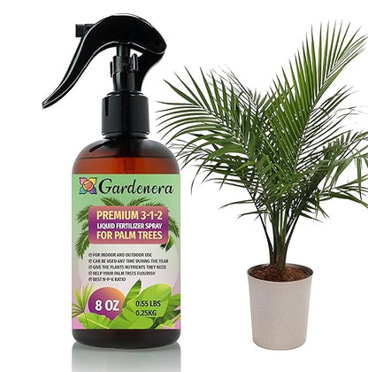 Gardenera Professional Palm Tree Spray Fertilizer Mist for Home Gardening | 3-1-2 Gentle Blend Mist for Healthy Leaves & Growth | Essential Nutrients for Palm Trees - 8oz