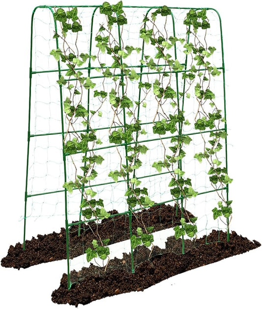Large U-Shaped Garden Trellis for Tomatoes, Squash & Heavy Vines - Rust-Resistant, Powder-Coated Steel, Perfect for Outdoor Gardens & Vertical Planting(47" W x 63" H)