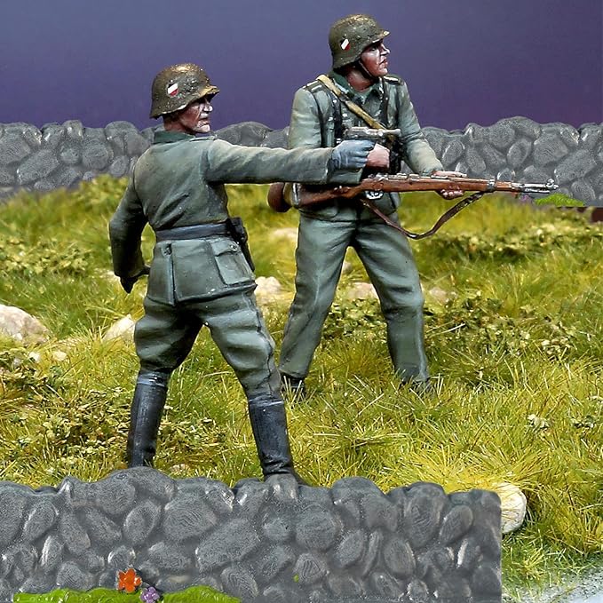 Warmtree Dungeon Walls 8 Pcs Miniature Stone Wall, Mini Fence Wall for Terrain Building Accessories Fairy Garden Resin Decorative Picket Fence Stone Wall DIY Wargame Terrain Model Diorama(Stone Walls)