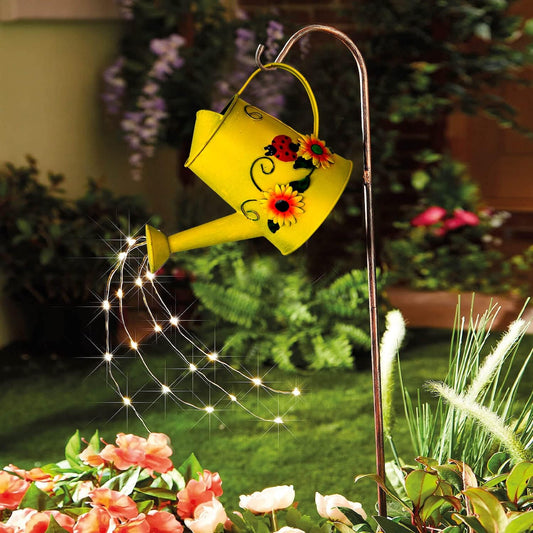 Decorative Sunflower & Ladybug Metal Watering Can (Vol: 4 Cups) | Small Yellow Watering Can | Garden Décor Housewarming Gift for Mother Women Friends Gardeners