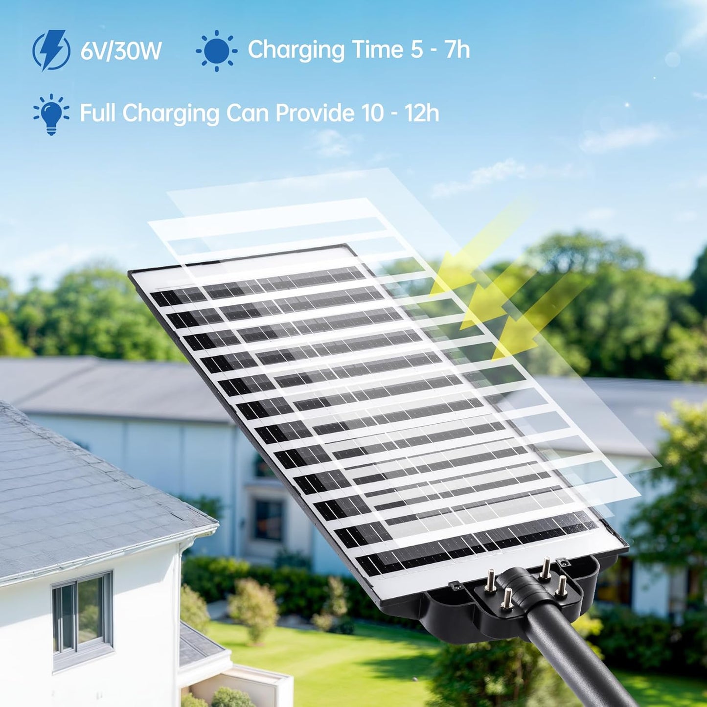 10000W Solar Street Lights Outdoor – 7000K LED Solar Lights Waterproof Dusk to Dawn with Motion Sensor & Remote, Commercial Solar Powered Parking Lot Lights for Yard, Garage, Outside (1 Pack)