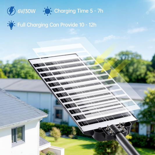 10000W Solar Street Lights Outdoor – 7000K LED Solar Lights Waterproof Dusk to Dawn with Motion Sensor & Remote, Commercial Solar Powered Parking Lot Lights for Yard, Garage, Outside (1 Pack)