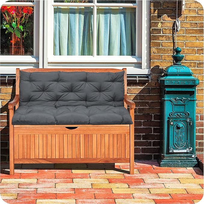 Replacement Cushions for Outdoor Swing, Outdoor Cushions for Patio Furniture with Backrest, Waterproof Thicken 4" porch swing cushions, for Outdoor Patio Garden Furniture(Dark grey 40 * 47 in)