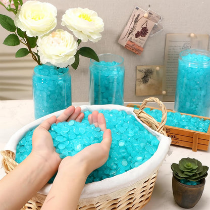 12000 PCS Glow in The Dark Rocks – Plastic Resin Glow Rocks for Landscaping, Garden Pebbles & Stones for Aquarium and Outdoor Decor(Blue)