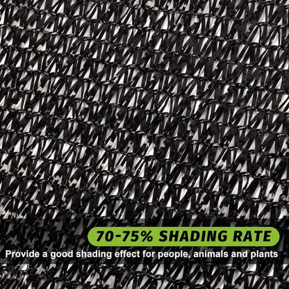 Garden expert 75% Black Shade Cloth 10x15FT Taped Edge with Grommets Sun Net Mesh for Garden Patio Backyard UV-Resistant
