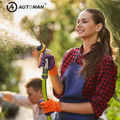 AUTOMAN Garden Nozzle Sprayer, High Pressure Spray Nozzle, 100% Metal Water Hose Nozzle, 7 Patterns Watering Nozzle, Heavy Duty Sprayer Garden Nozzle for Watering Plants & Lawns, Washing Cars & Pets