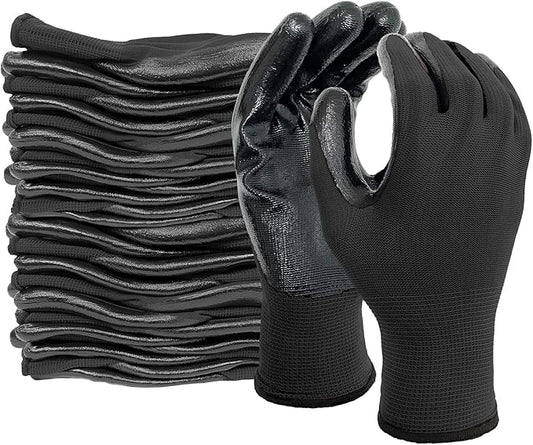 Evridwear Nitrile Coated Work Gloves,Superior Oil Resistance with Grip for Men Women Automotive,Gardening, Mechanic