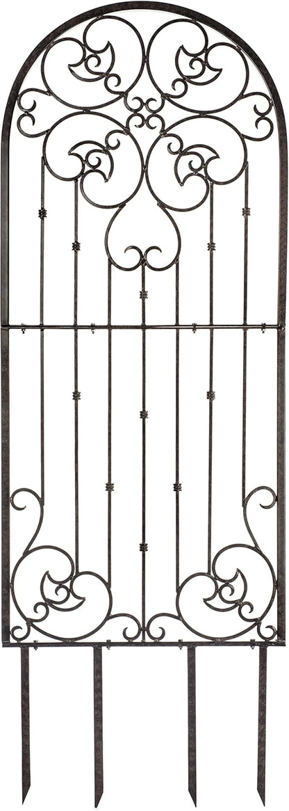 H Potter Garden Trellis for Climbing Plants Metal Wrought Iron Outdoor Wall Panel for Vines Flowers