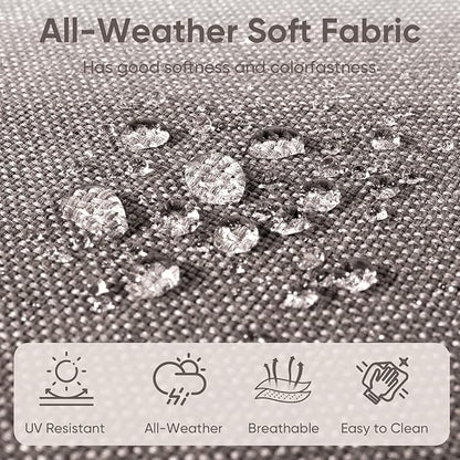 Outdoor Chair Cushions for Patio Furniture - 1 Pack Outside High Back Thick Water-Resistant Cushion 22x24 with Zipper Cover for Wicker Glider Rocking Chairs Loveseat Couch – Grey/Buckle