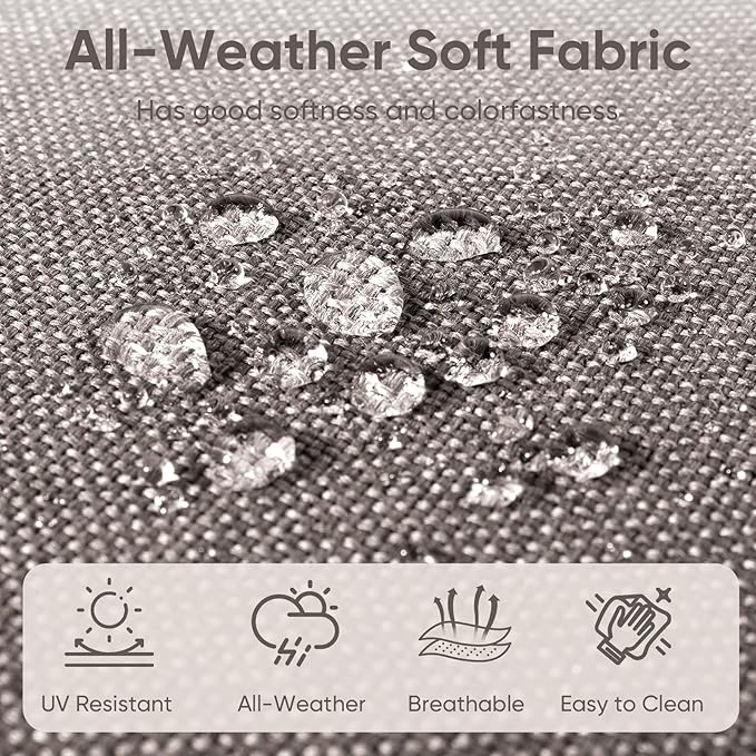 Patio Chair Cushions 4 Packs - Outside High Back Thickened Replacement Cushion 22x24 with Zipper Cover for Outdoor Rocking Swivel Chairs Loveseat Couch – Grey/Buckle